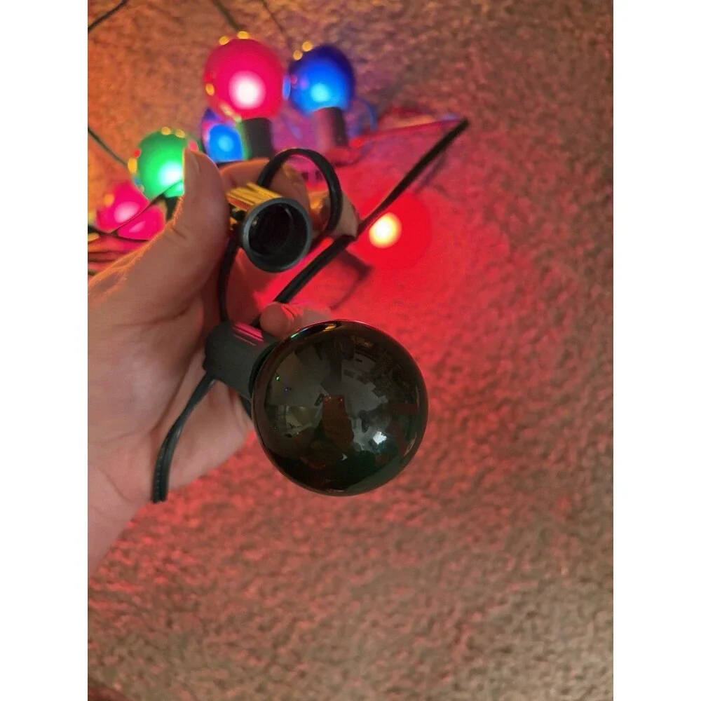 Nordstrom Gumdrop Holiday Christmas Multicolor String Lights Round Bulbs Olive